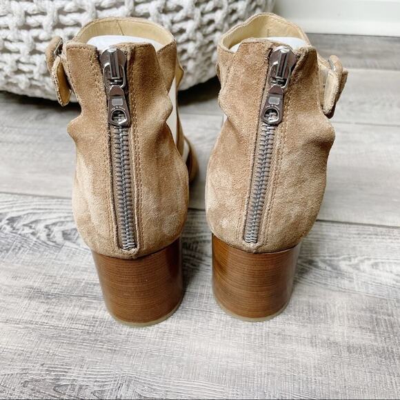 Rag & Bone Matteo Suede Double Buckle Block Heel Sandals Mineral Brown Size 38 - Picture 8 of 12